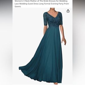 Women’s Teal V-Neck Dress, Size 8